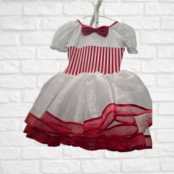 Mary Poppins Inspired Ballet Costume (10 Years)–White Tulle Tutu with Red bow - Picture 2 of 6
